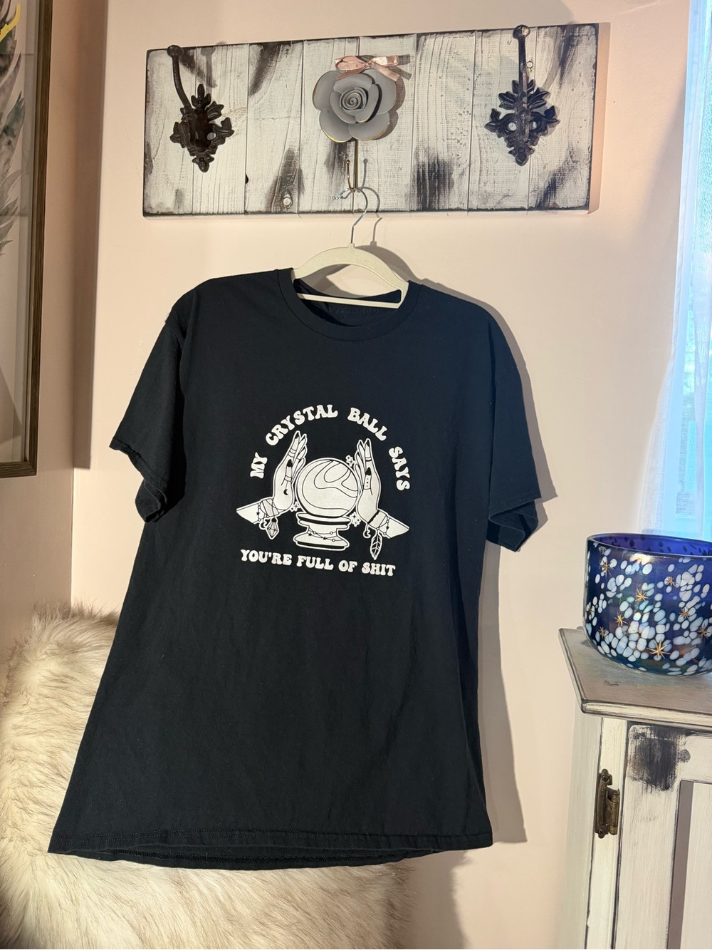 My Crystal Ball Graphic Cotton Tee- Black